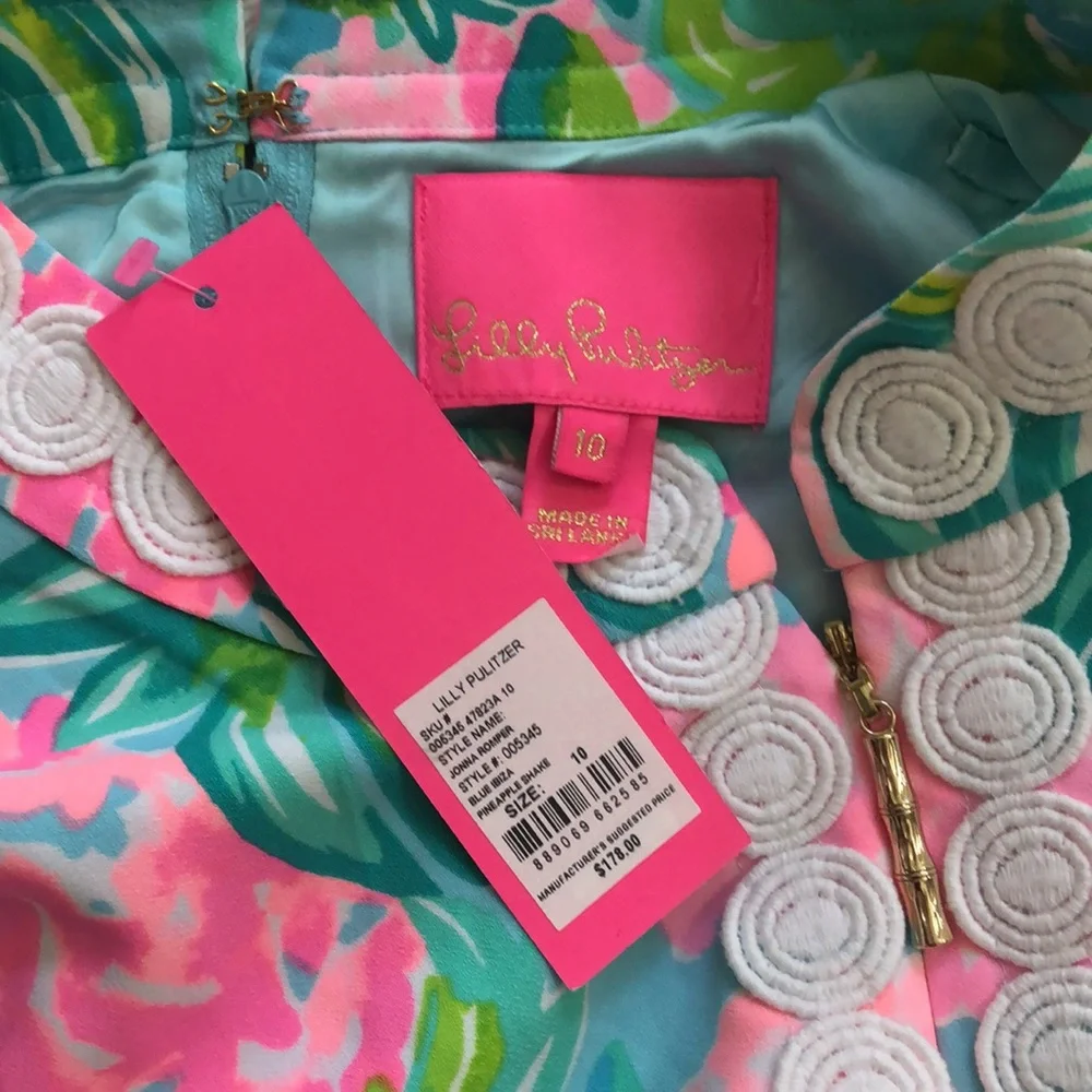 Lilly Pulitzer Jonna Romper Ibiza Pineapple Shake NWT - Picture 8 of 10